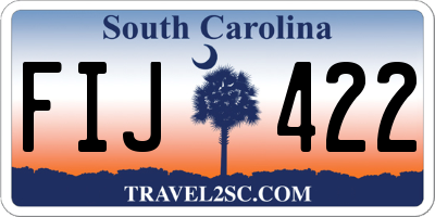 SC license plate FIJ422