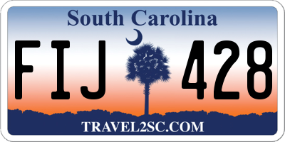 SC license plate FIJ428