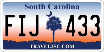SC license plate FIJ433
