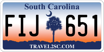SC license plate FIJ651