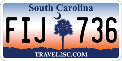 SC license plate FIJ736