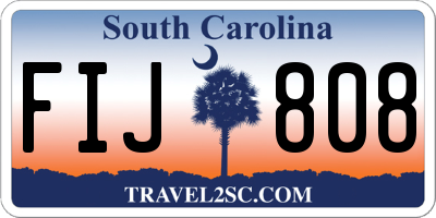 SC license plate FIJ808