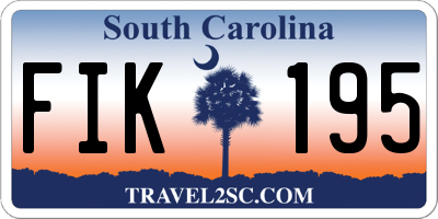 SC license plate FIK195