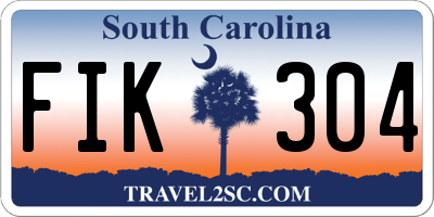 SC license plate FIK304