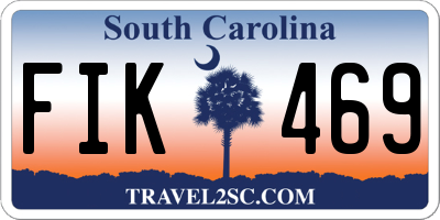 SC license plate FIK469