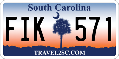SC license plate FIK571
