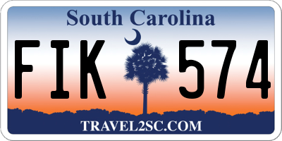 SC license plate FIK574
