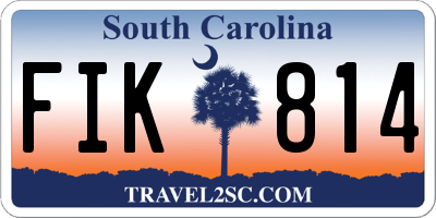 SC license plate FIK814