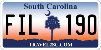 SC license plate FIL190