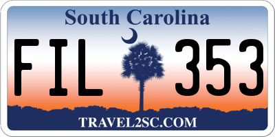 SC license plate FIL353