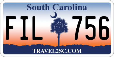 SC license plate FIL756