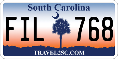 SC license plate FIL768