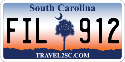 SC license plate FIL912