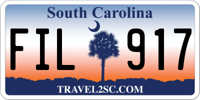 SC license plate FIL917