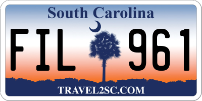 SC license plate FIL961