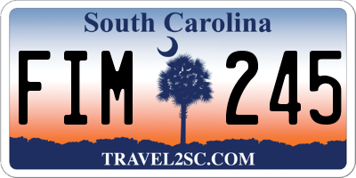 SC license plate FIM245