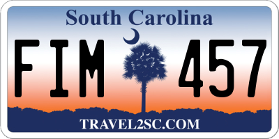 SC license plate FIM457