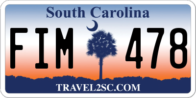 SC license plate FIM478