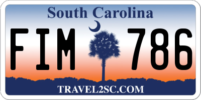SC license plate FIM786