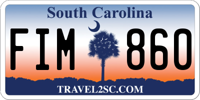 SC license plate FIM860