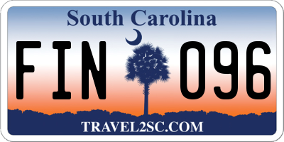 SC license plate FIN096