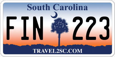 SC license plate FIN223