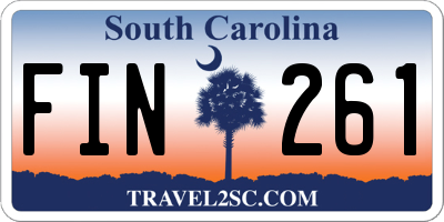 SC license plate FIN261