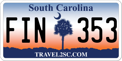 SC license plate FIN353