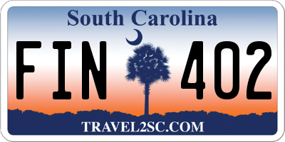 SC license plate FIN402
