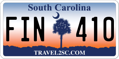 SC license plate FIN410
