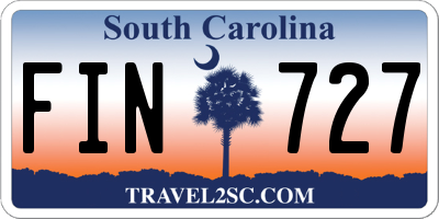 SC license plate FIN727