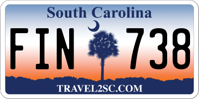 SC license plate FIN738