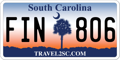 SC license plate FIN806