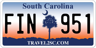 SC license plate FIN951
