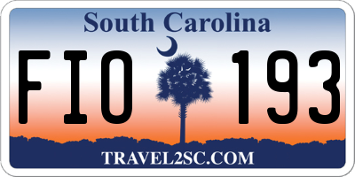 SC license plate FIO193