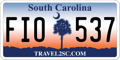 SC license plate FIO537