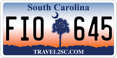 SC license plate FIO645