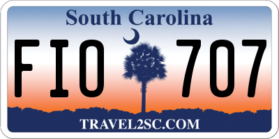 SC license plate FIO707