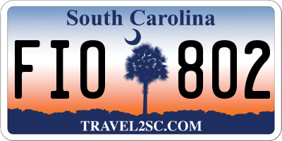SC license plate FIO802