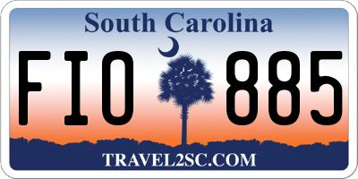 SC license plate FIO885