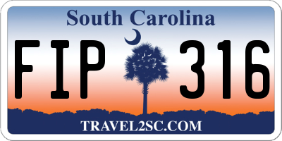 SC license plate FIP316