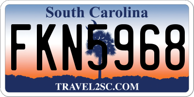 SC license plate FKN5968