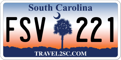 SC license plate FSV221