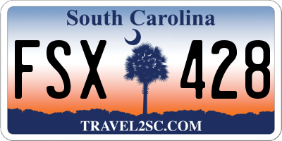 SC license plate FSX428