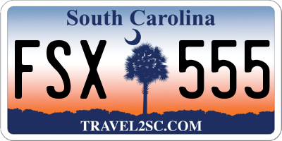 SC license plate FSX555