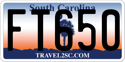 SC license plate FT650