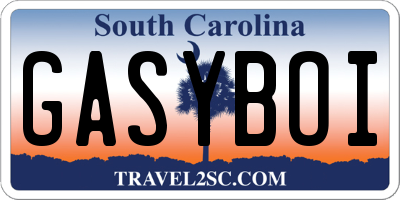 SC license plate GASYBOI