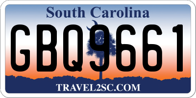 SC license plate GBQ9661