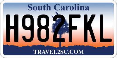 SC license plate H982FKL