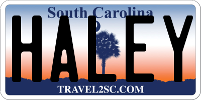 SC license plate HALEY